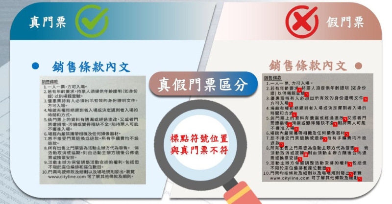 跨境集团制假门票｜涉Cityline假票防伪特征极似真票(图2)